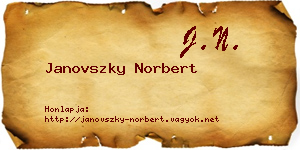 Janovszky Norbert névjegykártya