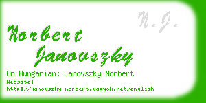 norbert janovszky business card